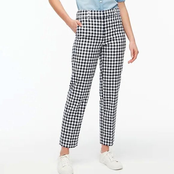J. CREW Gingham linen-cotton Holland Pant Size 6 - Picture 2 of 16